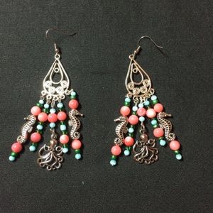 Sealife Delight Handmade Earrings Seahorse Octopus